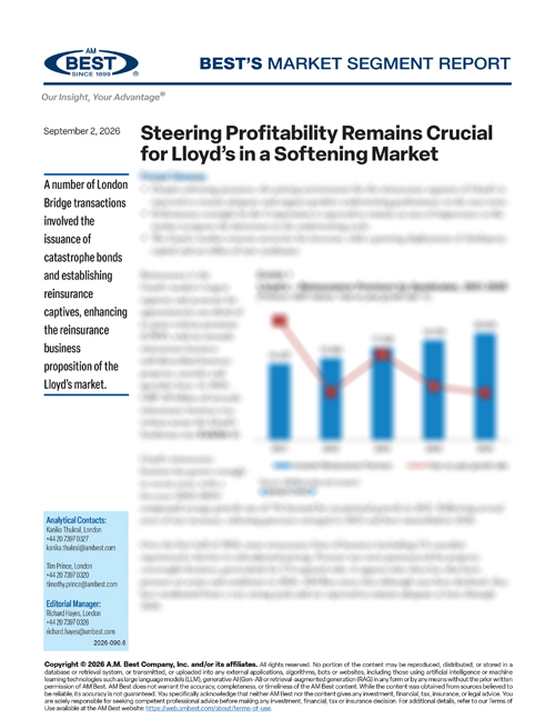 Market Segment Report: Steering Profitability Remains Crucial for Lloyd’s in a Softening Market