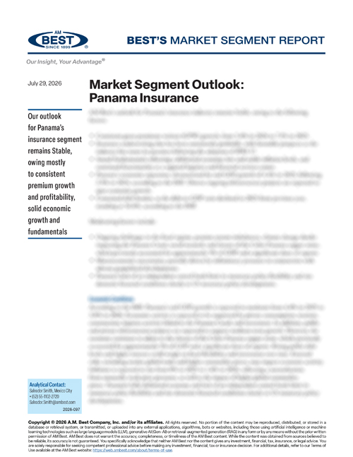 Market Segment Report: Market Segment Outlook: Panama Insurance