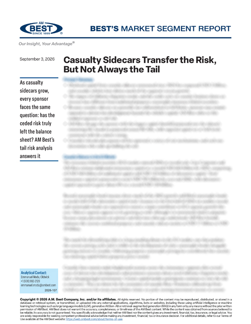 Market Segment Report: Casualty Sidecars Transfer the Risk, But Not Always the Tail