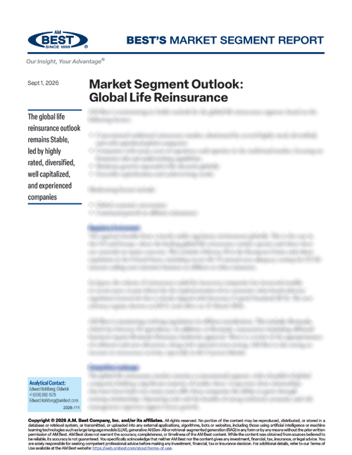 Market Segment Report: Market Segment Outlook: Global Life Reinsurance