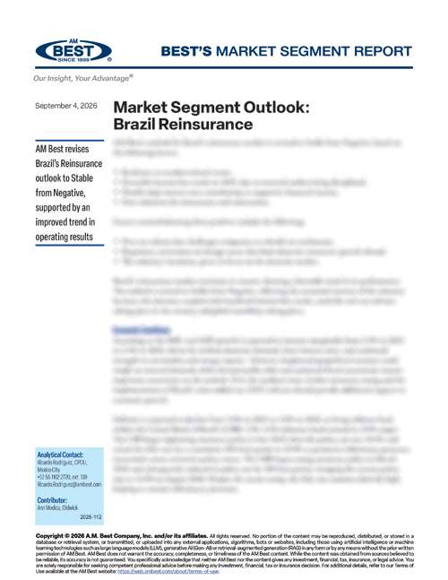 Market Segment Report: Market Segment Outlook: Brazil Reinsurance