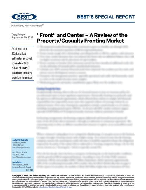 Special Report: “Front” and Center – A Review of the Property/Casualty Fronting Market