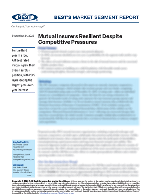 Market Segment Report: Mutual Insurers Resilient Despite Competitive Pressures