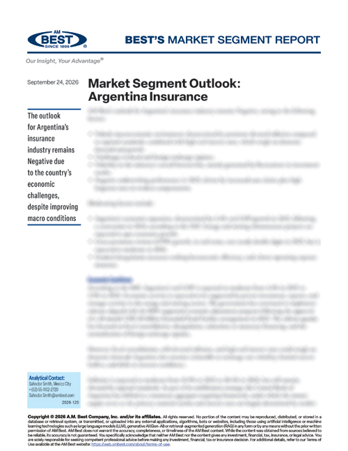 Market Segment Report: Market Segment Outlook: Argentina Insurance 