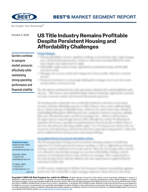 Market Segment Report: US Title Industry Remains Profitable Despite Persistent Housing and Affordability Challenges
