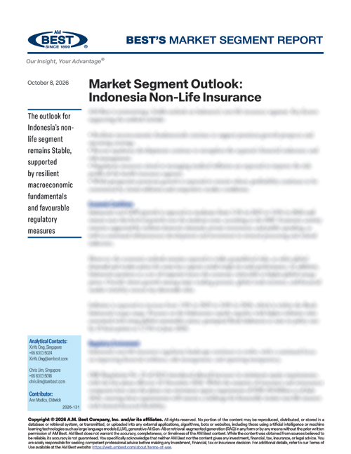 Market Segment Report: Market Segment Outlook: Indonesia Non-Life Insurance