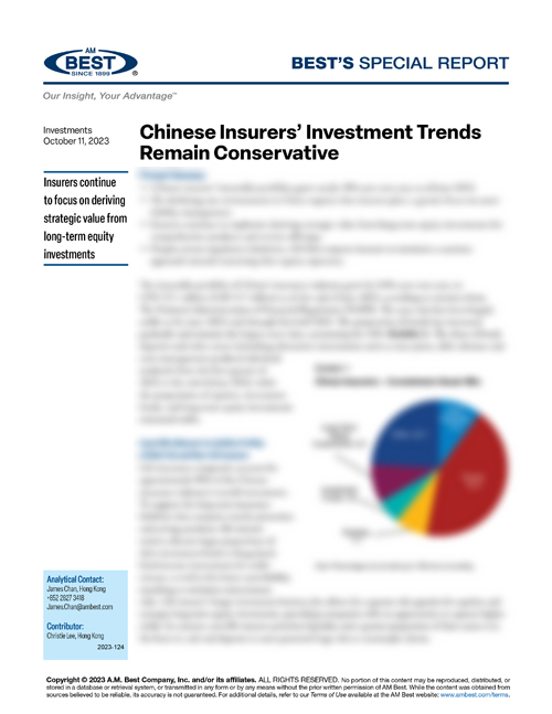 Special Report: Chinese Insurers’ Investment Trends Remain Conservative