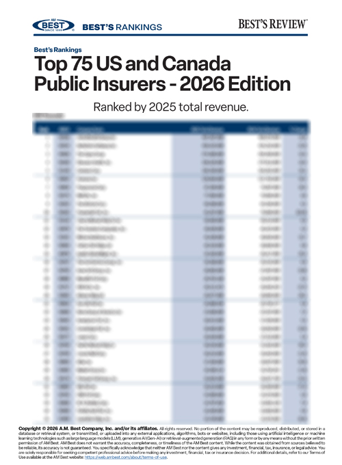 2026 Best's Rankings: Top 75 US and Canada Public Insurers - 2026 Edition